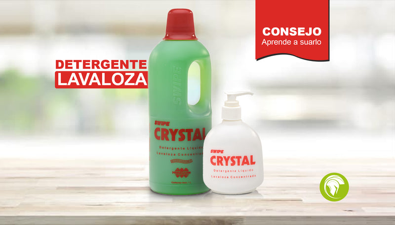 Consejo para usar el detergente lavaloza Crystal de SWIPE. Ecotropa