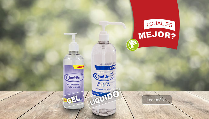 Sanitizante para manos. Sani Gel vs Sani Spray de SWIPE. Ecotropa