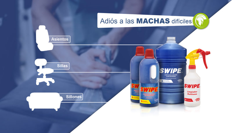 Quitamanchas para vestiduras, tapicería, asientos, textiles de automóviles SWIPE. Ecotropa 