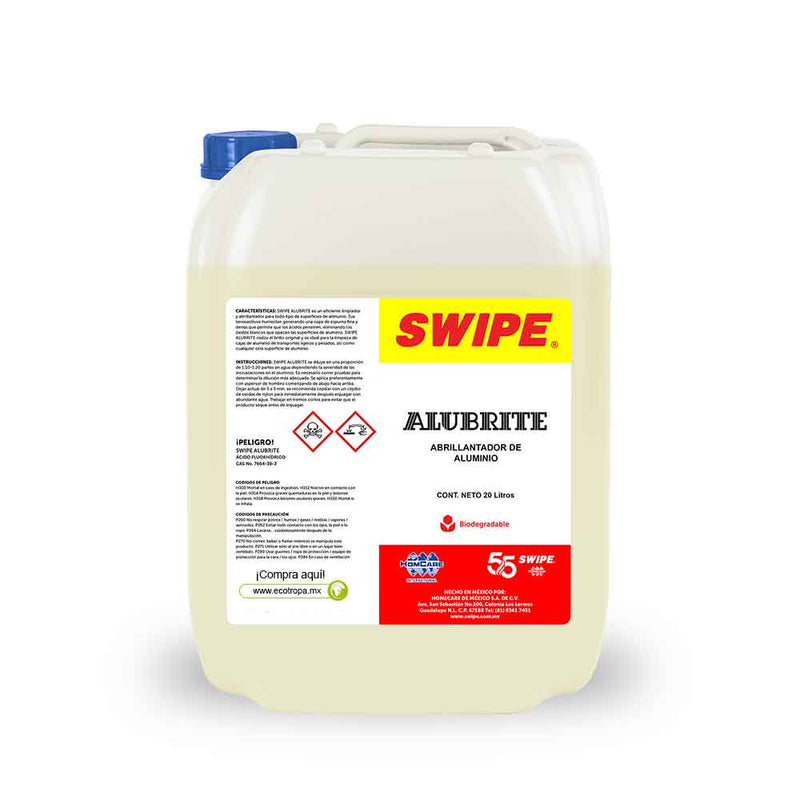 Limpiador y abrillantador de aluminio. Porron 20L. SWIPE® Alubrite | Ecotropa