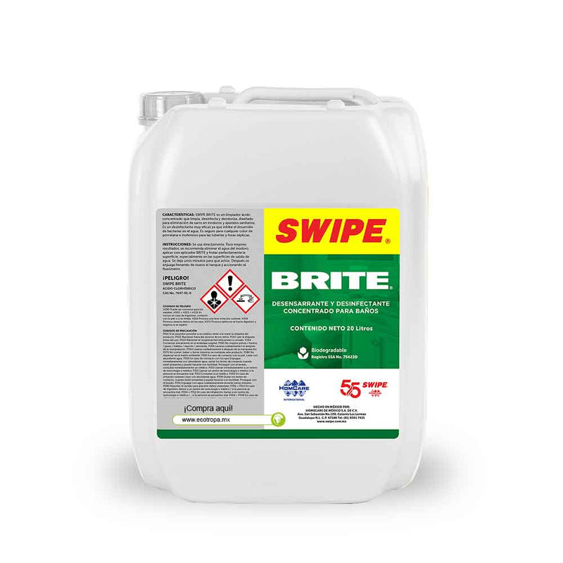 Sarricida concentrado. SWIPE® Brite Porron 20L | Ecotropa