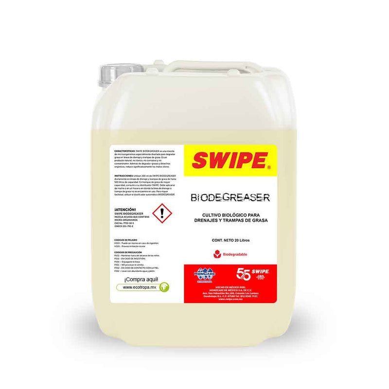 Bacteria degradadora de grasa. SWIPE® Biodegreaser. Porron 20L | Ecotropa