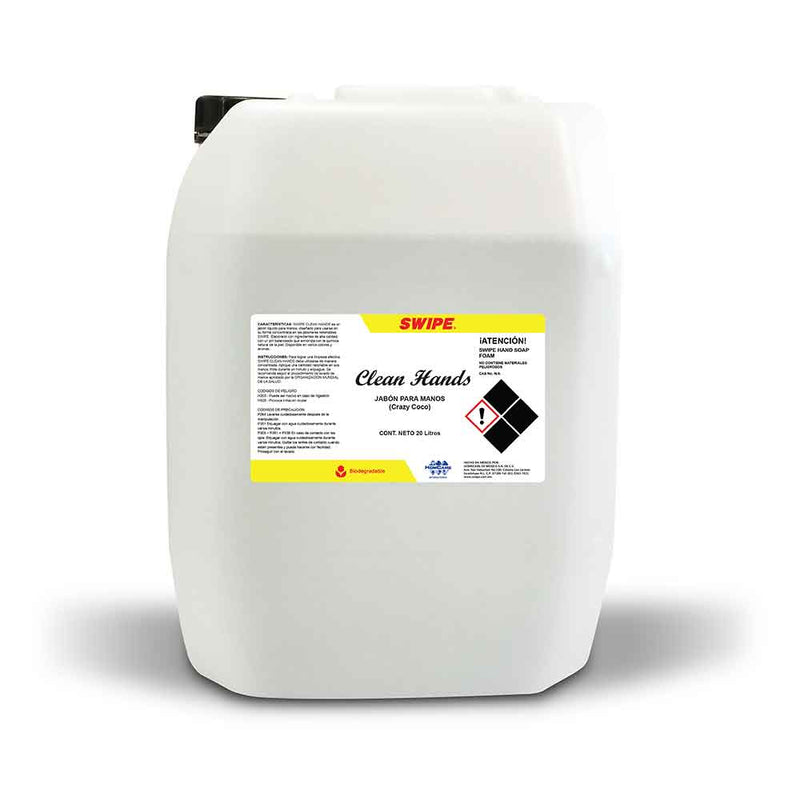 Jabón para manos. Porron 20L. SWIPE® Clean Hands (Coco) | Ecotropa