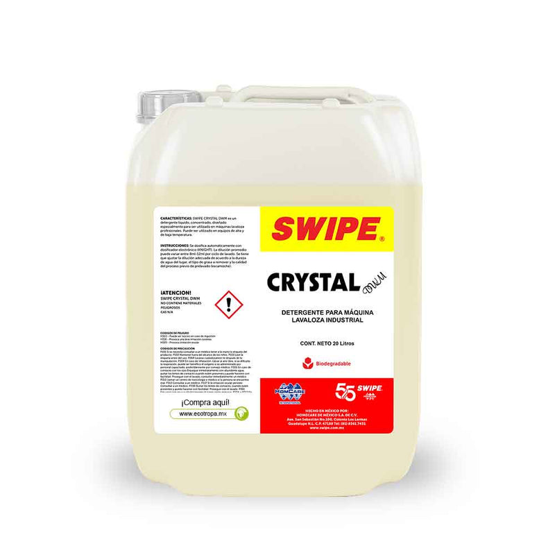 Detergente liquido para maquinas lavaloza. Porron de 20L. SWIPE® Crystal DWM | Ecotropa