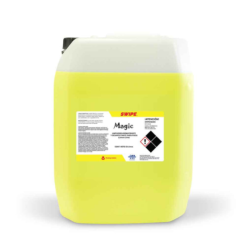 Limpiador aromatizante y desinfectante para pisos. Porron de 20L. SWIPE® Magic (Lemon Lime) | Ecotropa