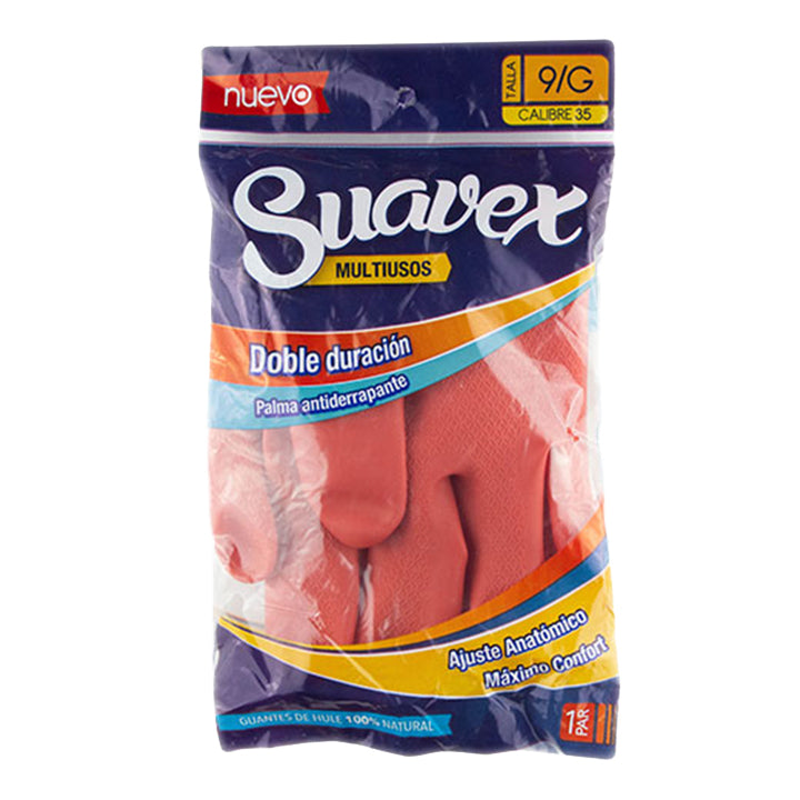 Guante rojo de manos para limpieza. Talla 9 Grande. Suavex® | Ecotropa