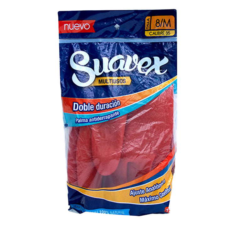 Guante rojo de manos para limpieza. Talla 8 Mediano. Suavex® | Ecotropa