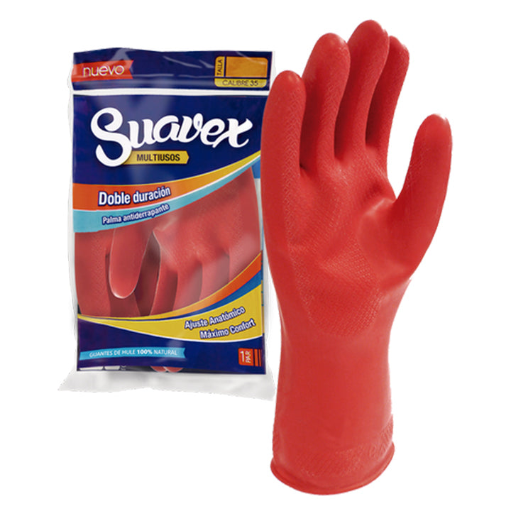 Guante rojo de manos para limpieza. Suavex® | Ecotropa