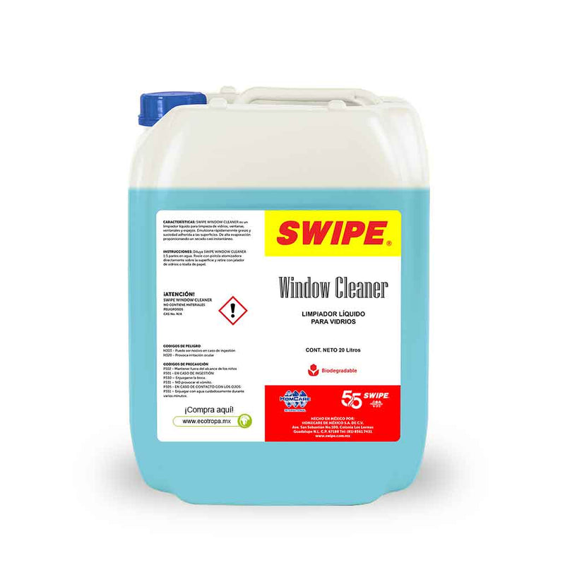 Limpiador liquido para vidrios. Porron 20L. SWIPE® Window Cleaner | Ecotropa