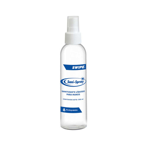 Alcohol liquido desinfectante para manos. SWIPE® Sani Spray 250 ml. | Ecotropa