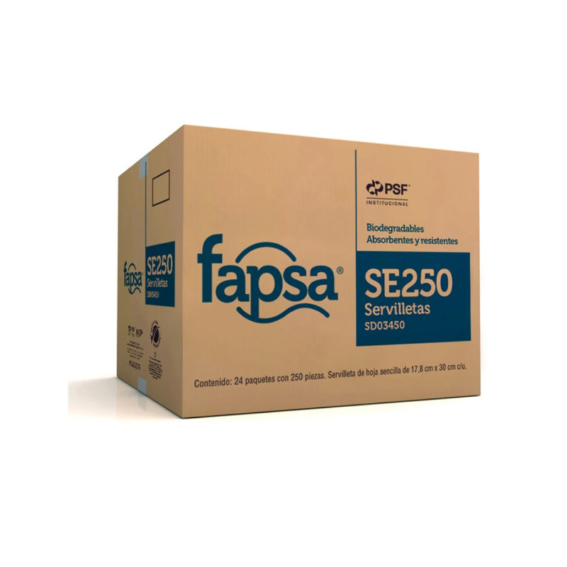 Servilleta barramesa o interdobldad para despachador. Caja. Fapsa® Servilleta SE250 | Ecotropa