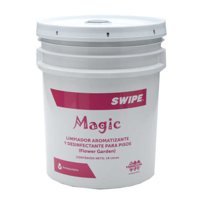 Limpiador aromatizante y desinfectante para pisos. SWIPE® Magic Cubeta 19L (Flower Garden) | Ecotropa