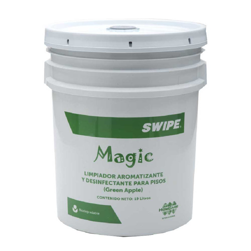 Limpiador aromatizante y desinfectante para pisos. Cubeta 19L SWIPE® Magic (Green Apple) | Ecotropa