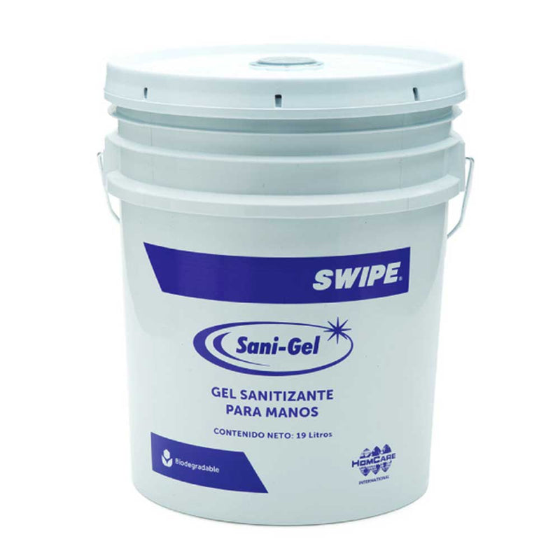 Gel sanitizante y desinfectante para manos. SWIPE® Sani Gel. Cubeta 19L | Ecotropa