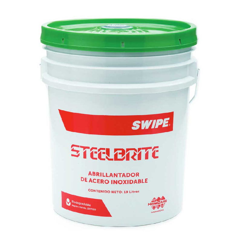 Abrillantador de acero inoxidable. SWIPE® Steelbrite. Cubeta 19L | Ecotropa